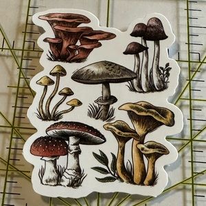 •Brand New• Mushrooms Aesthetic Waterproof Sticker